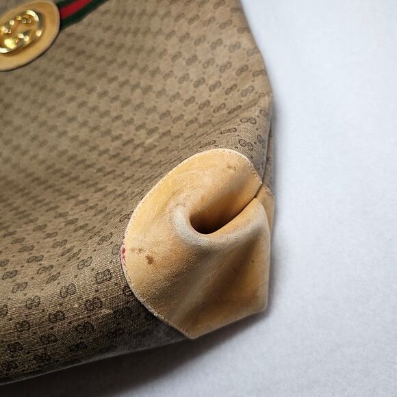 Gucci Vintage Supreme Web Sherry Line Tote Beige Red 002 904 0131 *AS IS* - Picture 2 of 12